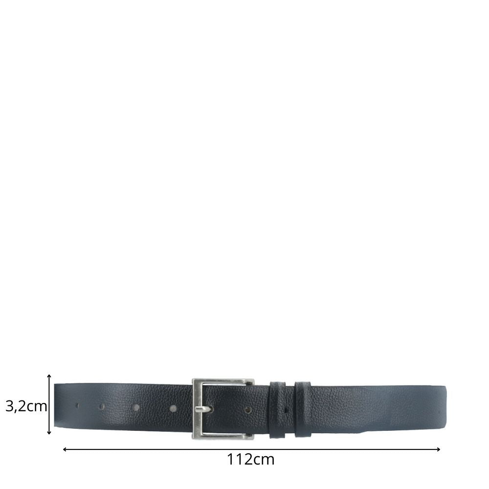 Cinto Masculino de Couro com Fivela de Metal Preto