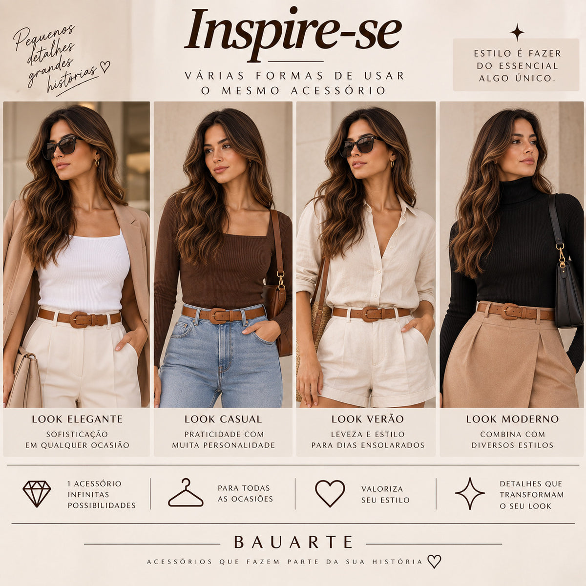 Cinto Feminino de Couro com Fivela Encapada Oval Caramelo