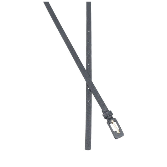 Cinto Feminino de Couro Fino com Fivela Encapada Preto