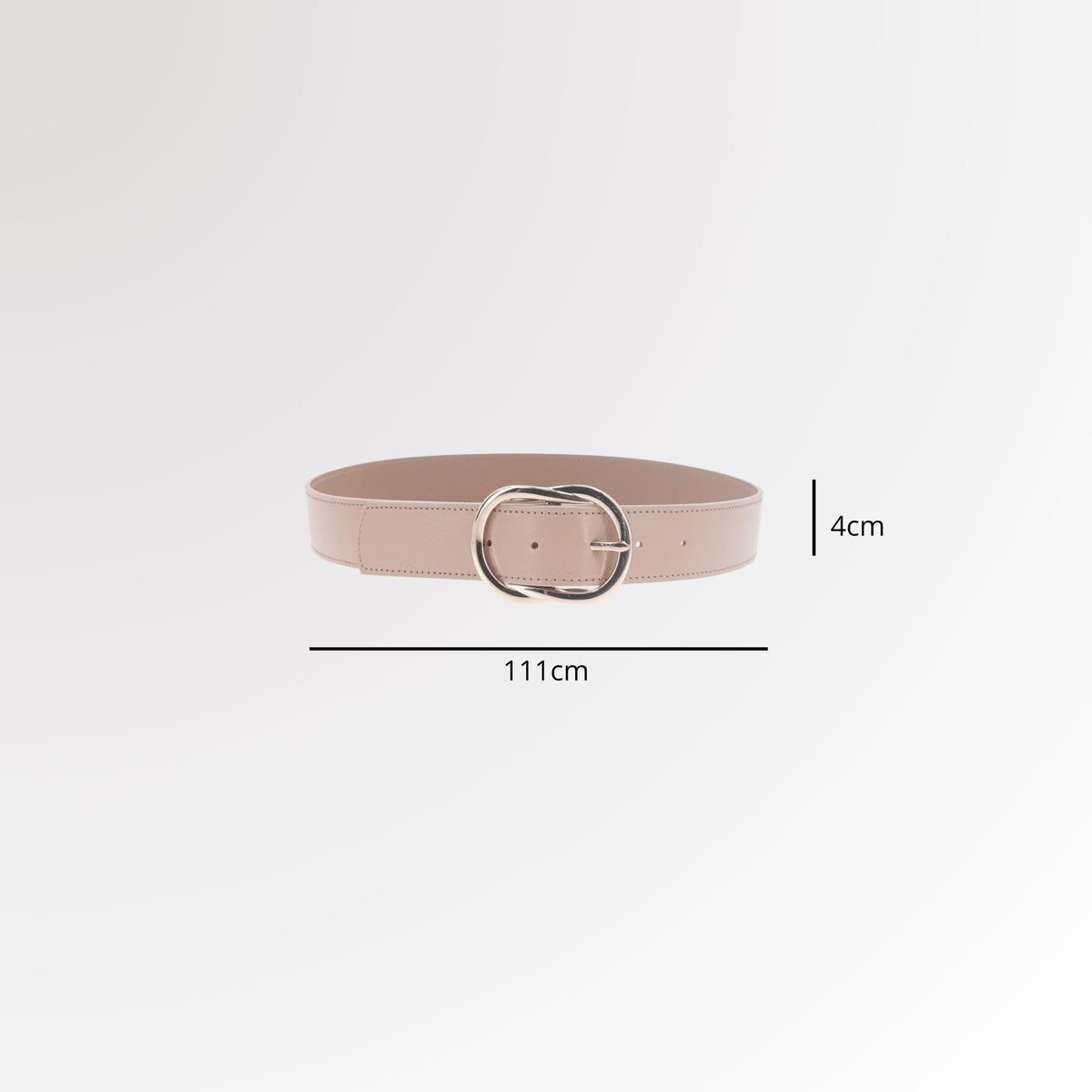 Cinto Feminino de Couro com Fivela em Design Torcido Bege