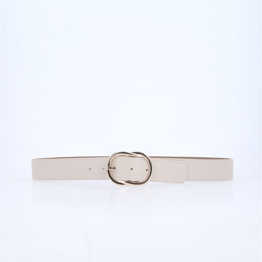 Cinto Feminino em Couro Marfim