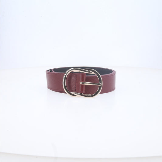 Cinto Feminino de Couro com Fivela em Design Torcido Vinho