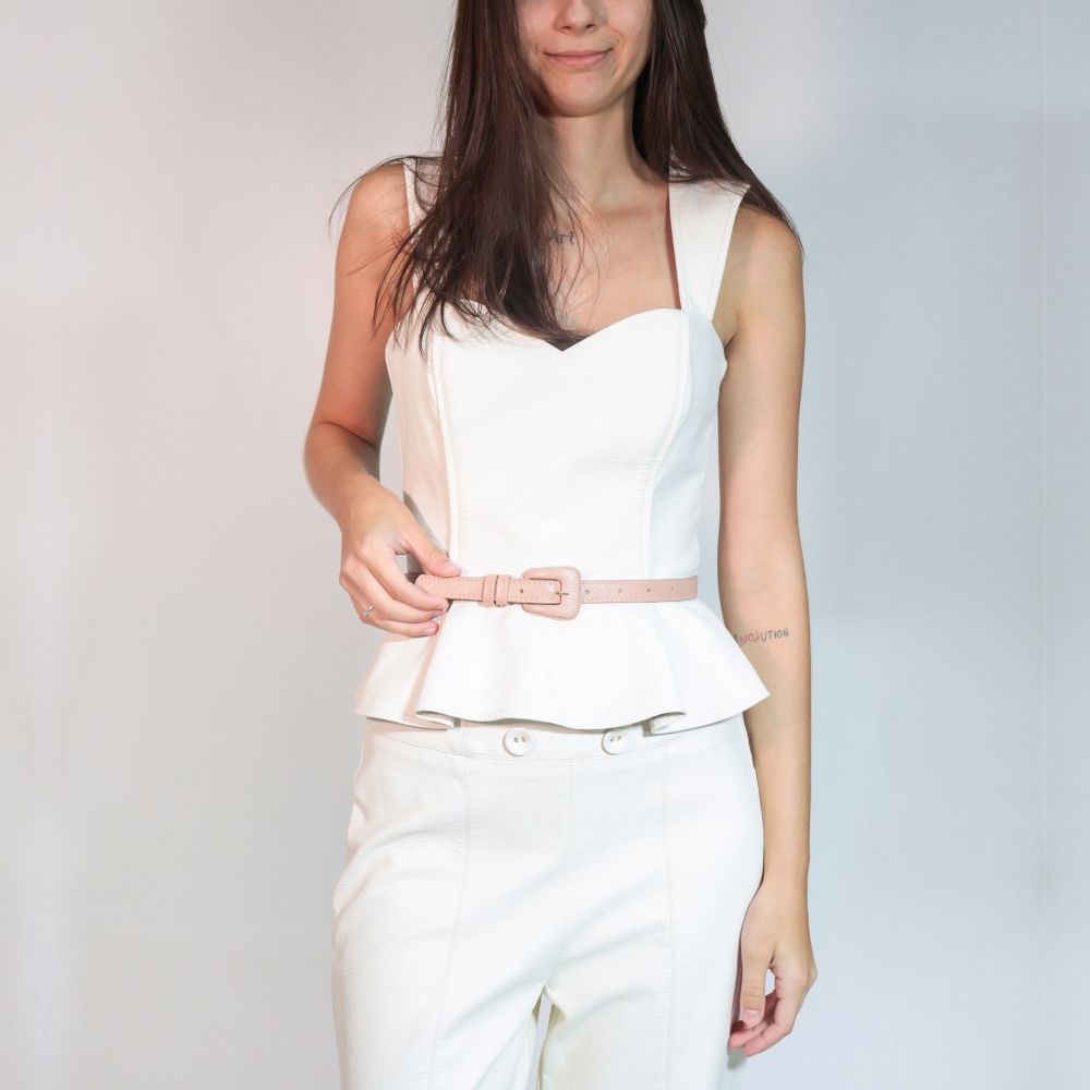 Cinto de Couro Magnólia Bauarte Bege