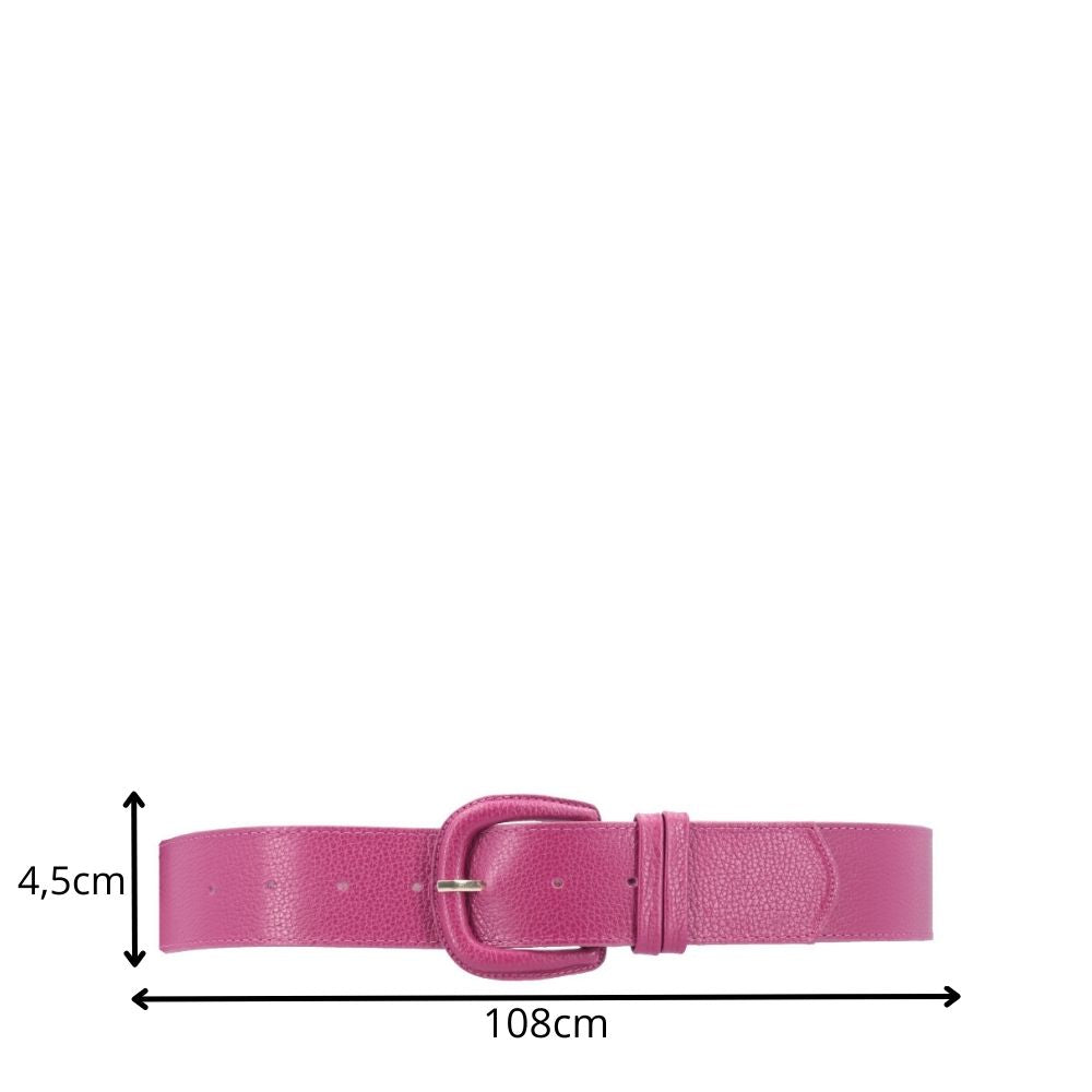 Cinto Maxi Feminino de Couro com Fivela Encapada Pink
