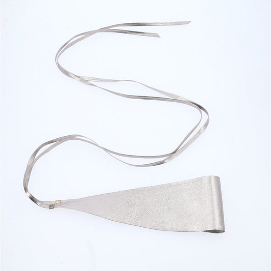 Cinto de Couro Faixa Samira Bauarte Cinza escuro