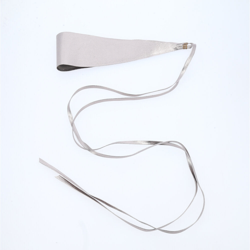 Cinto de Couro Faixa Samira Bauarte Cinza escuro