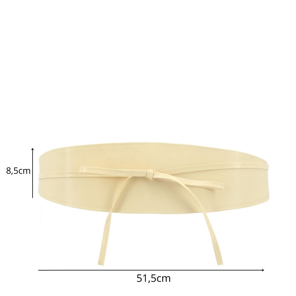 Cinto Faixa Feminino Couro Legítimo Amarelo
