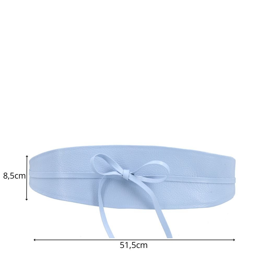 Cinto Faixa Feminino Couro Legítimo Azul claro
