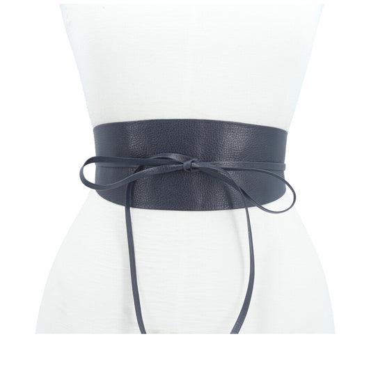 Cinto Faixa Feminino Couro Legítimo Azul escuro