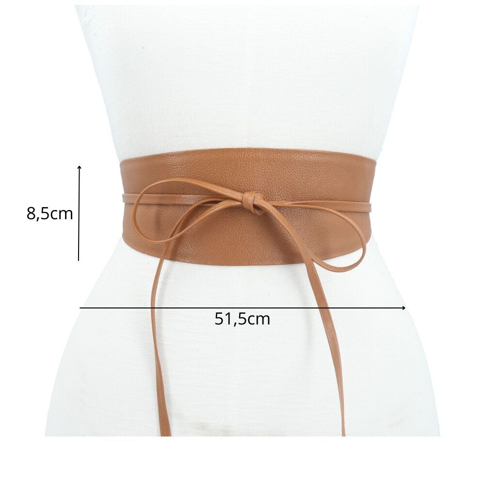 Cinto Faixa Feminino Couro Legítimo Caramelo