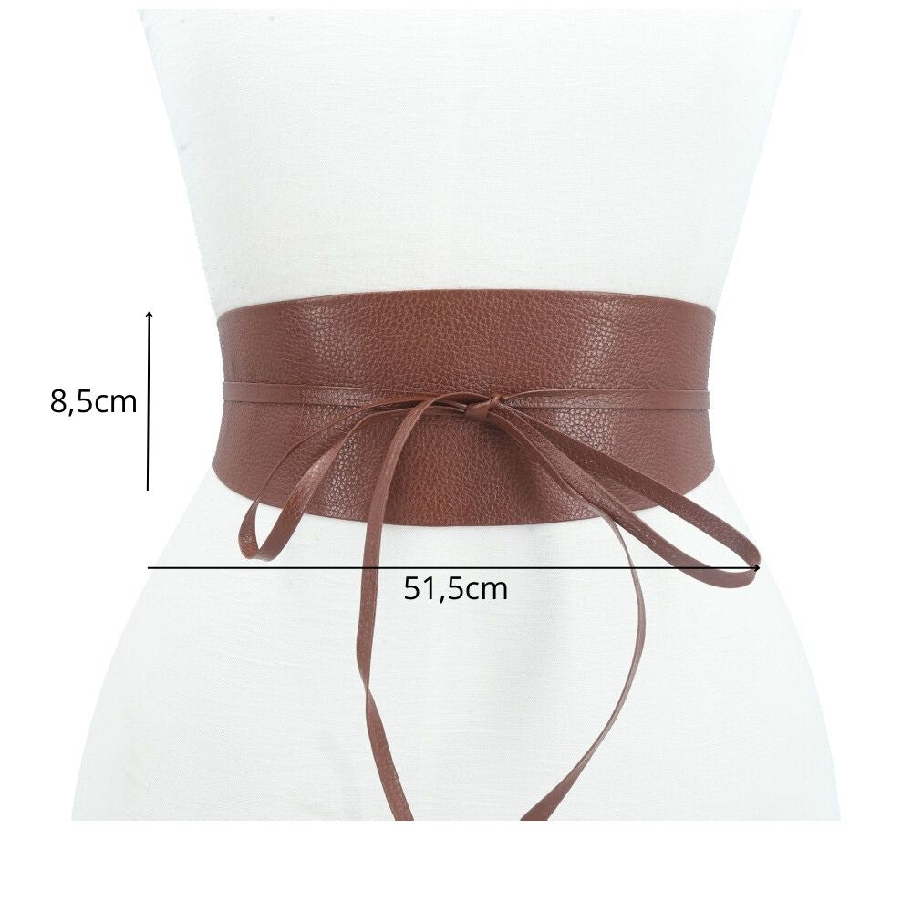 Cinto Faixa Feminino Couro Legítimo Marrom