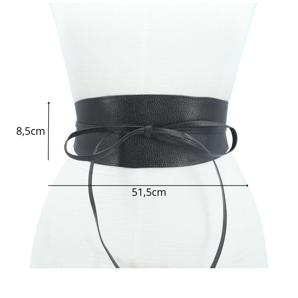 Cinto Faixa Feminino Couro Legítimo Preto