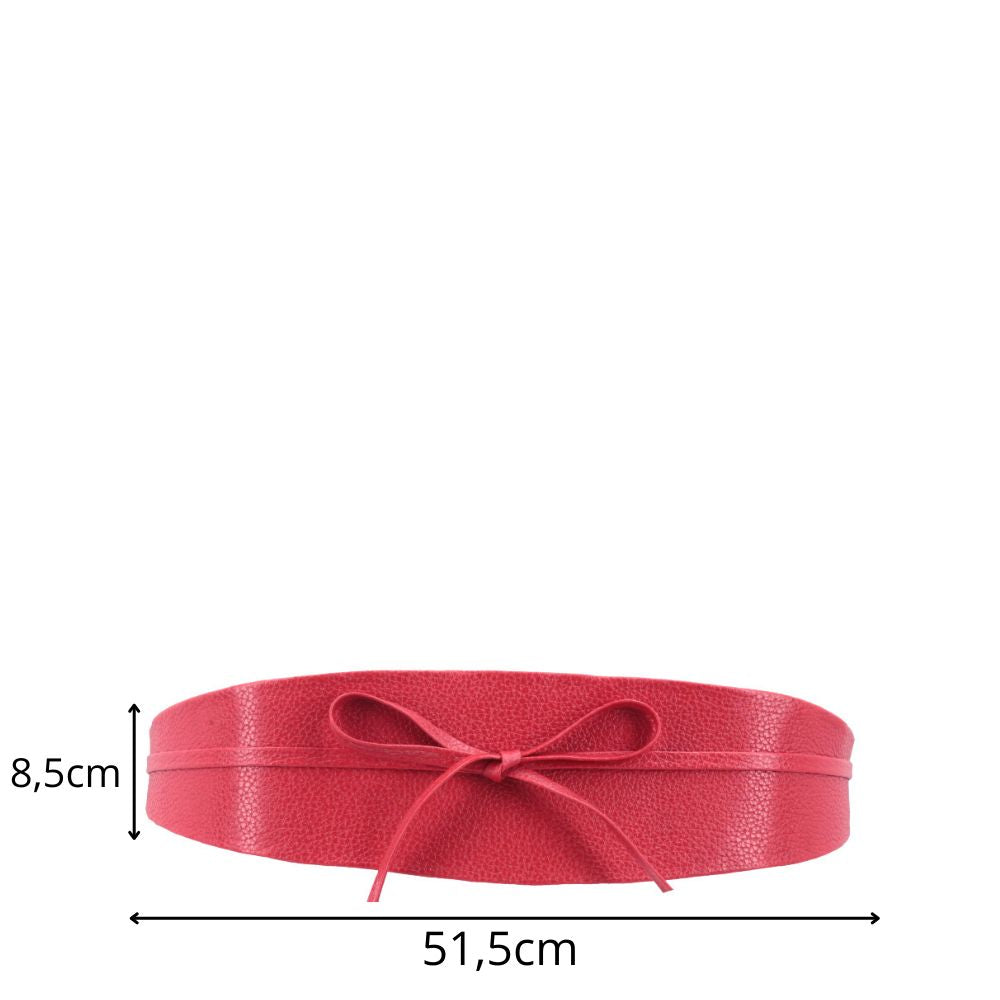 Cinto Faixa Feminino Couro Legítimo Vermelho