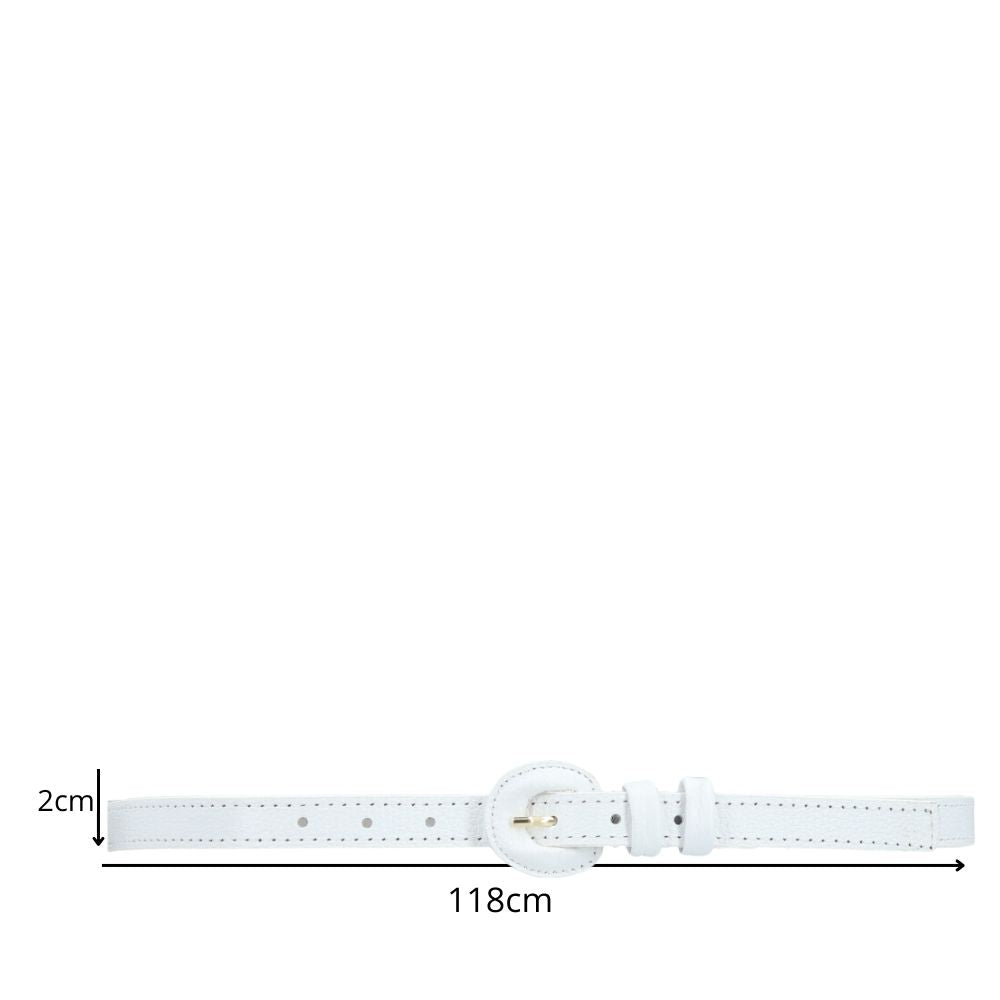 Cinto de Couro Plus Size Milena Bauarte Branco