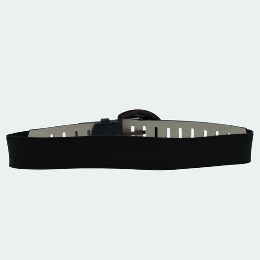 Cinto Boho em Couro com Elástico Preto