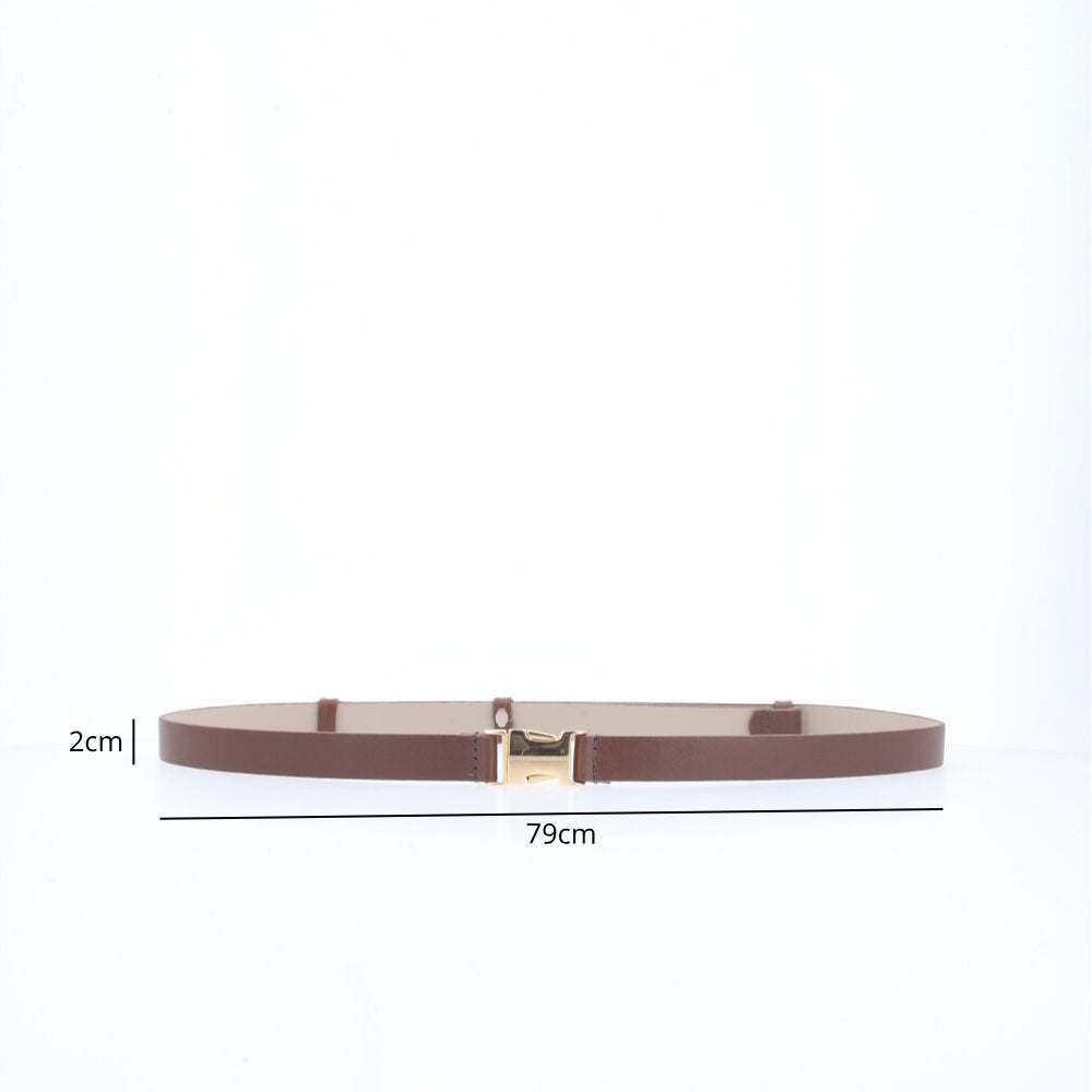 Cinto de Couro com Fivela Engate Marrom