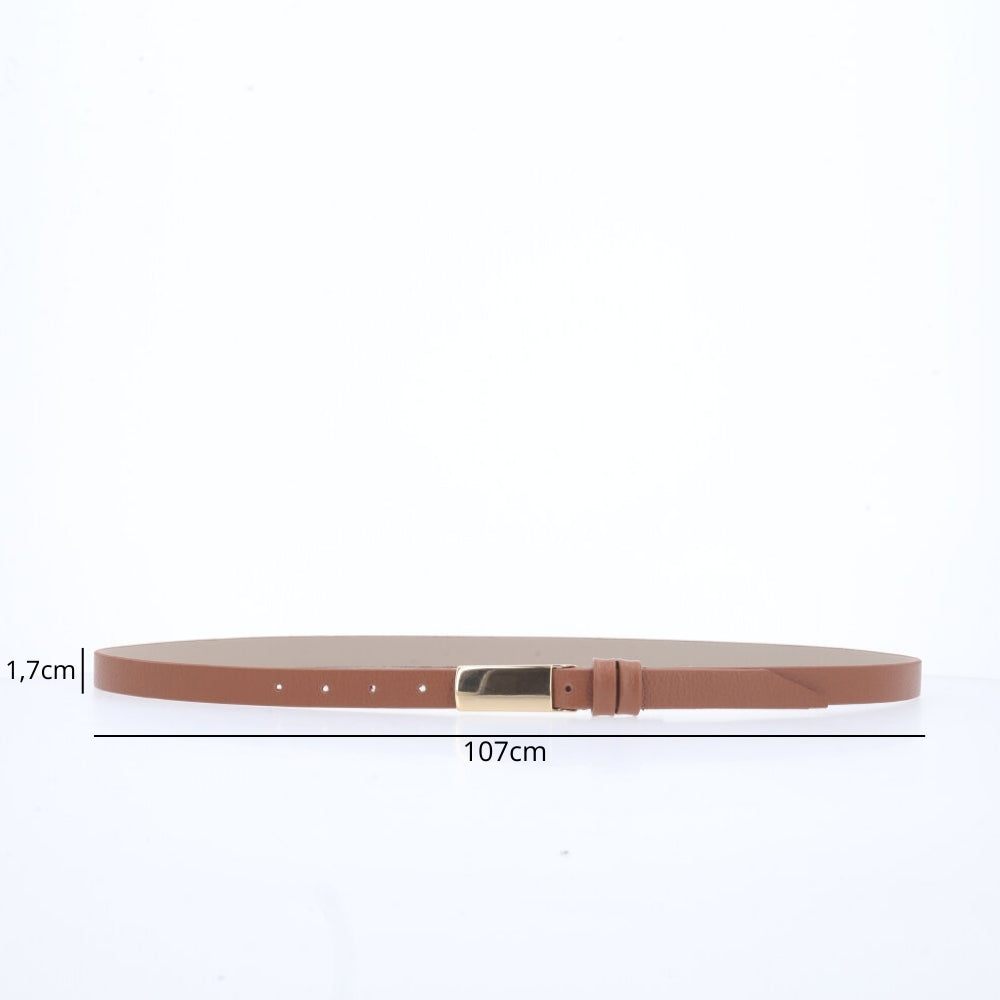 Cinto Feminino em Couro Caramelo