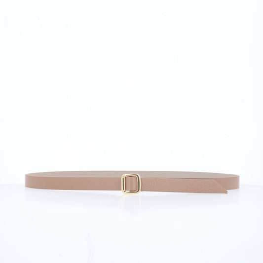 Cinto Feminino de Couro Elegante Bege