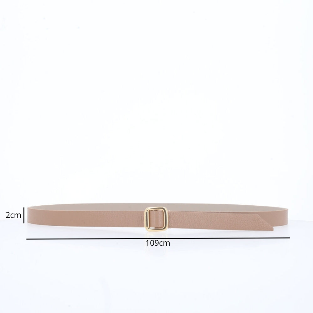 Cinto Feminino de Couro Elegante Bege