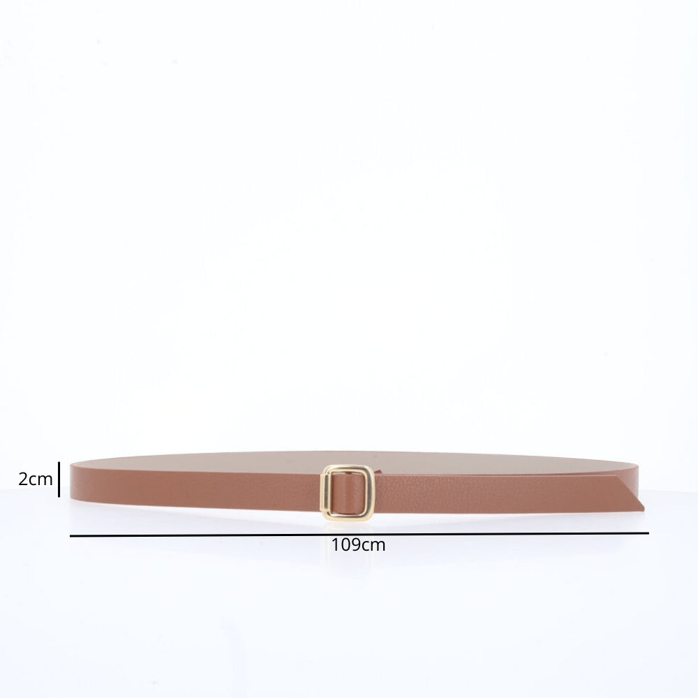 Cinto Feminino de Couro Elegante Caramelo