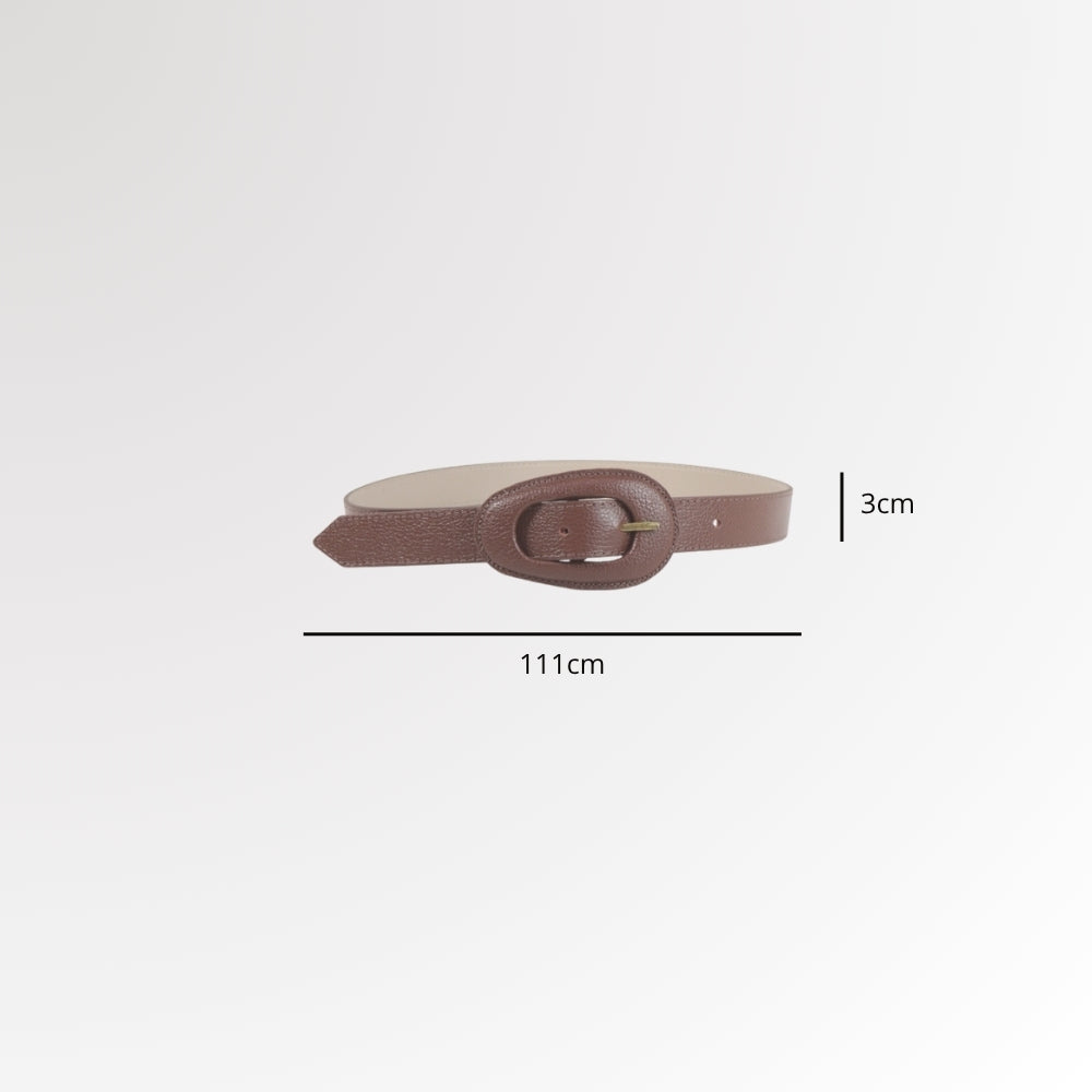 Cinto de Couro com Fivela Encapada Marrom
