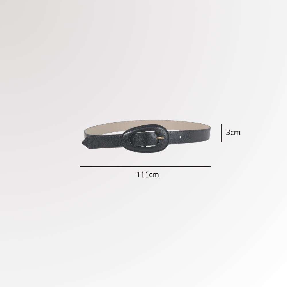 Cinto de Couro com Fivela Encapada Preto