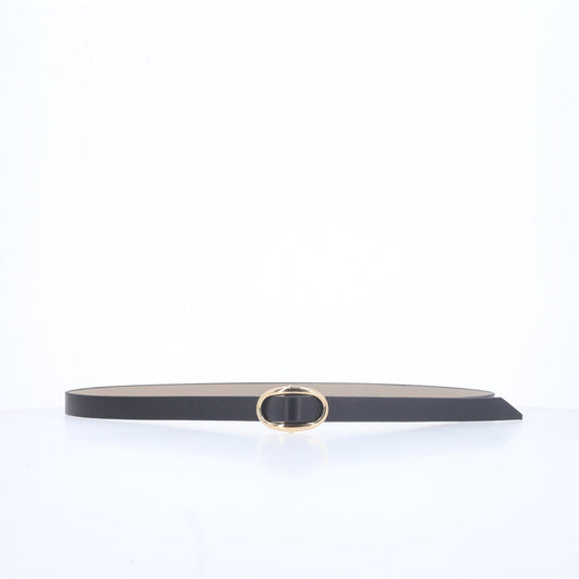 Cinto de Couro com Fivela de Metal Preto