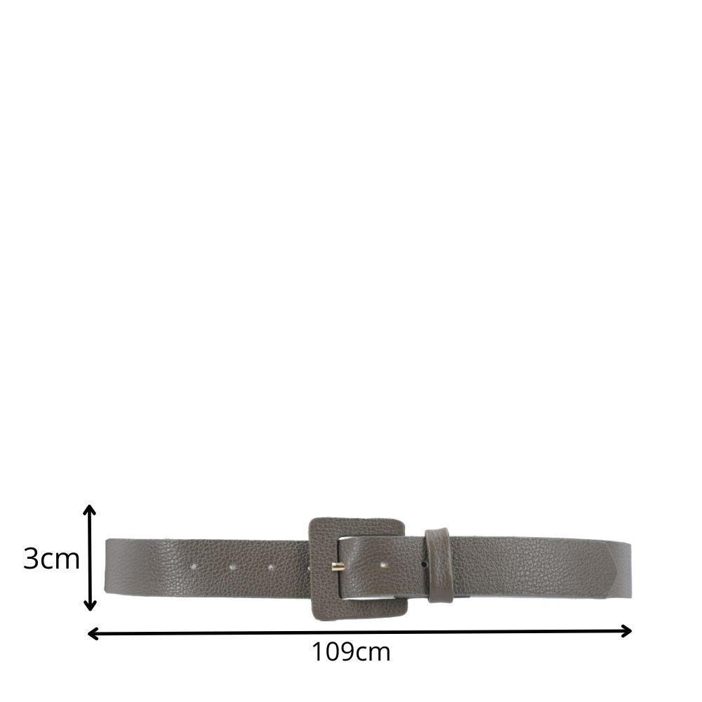 Cinto Feminino de Couro com Fivela Quadrada Encapada Verde claro