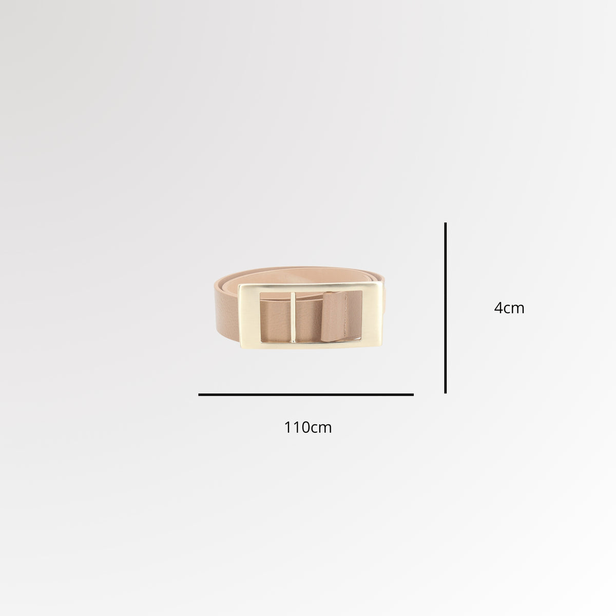 Cinto em Couro Bufalino com Fecho em Velcro Bege