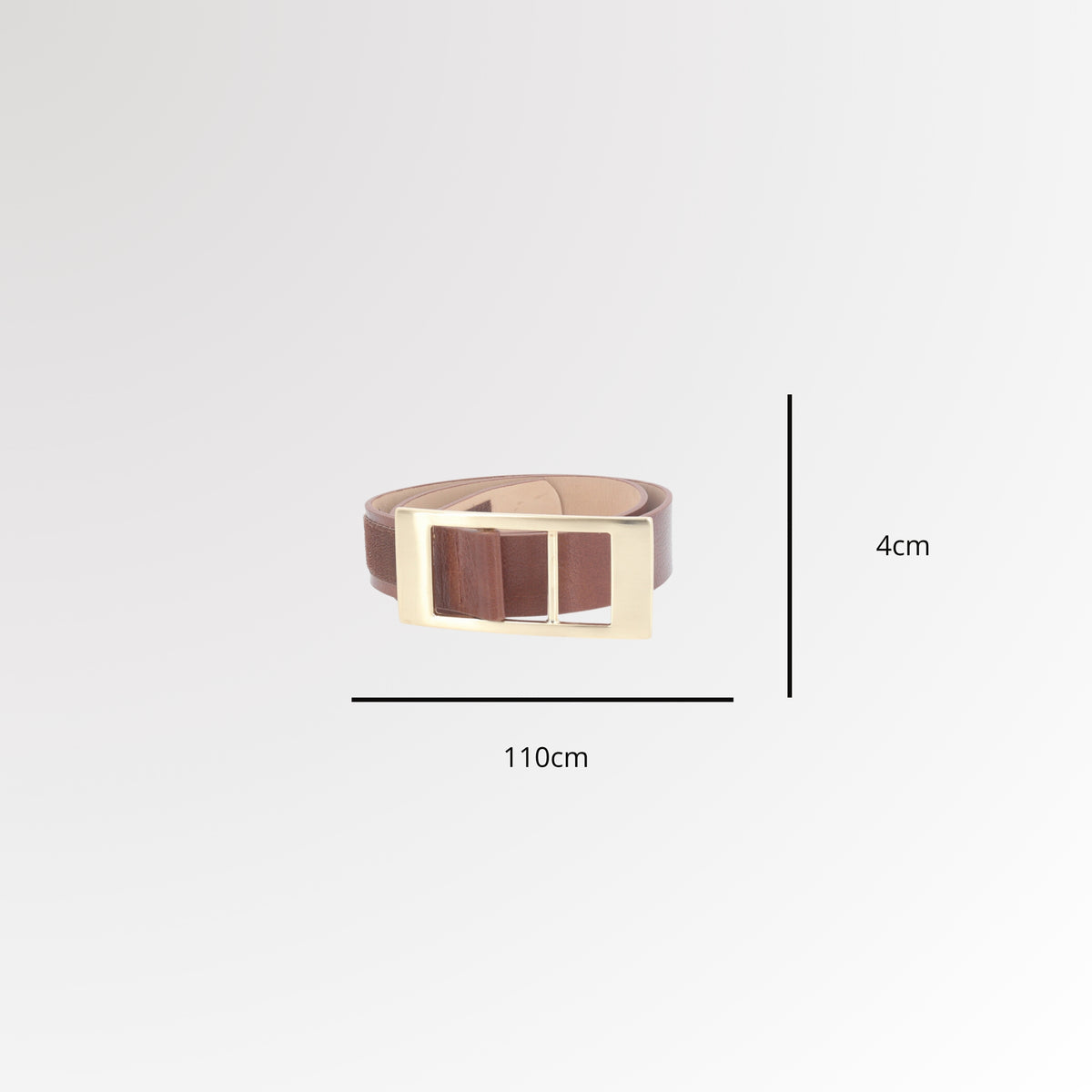 Cinto em Couro Bufalino com Fecho em Velcro Caramelo