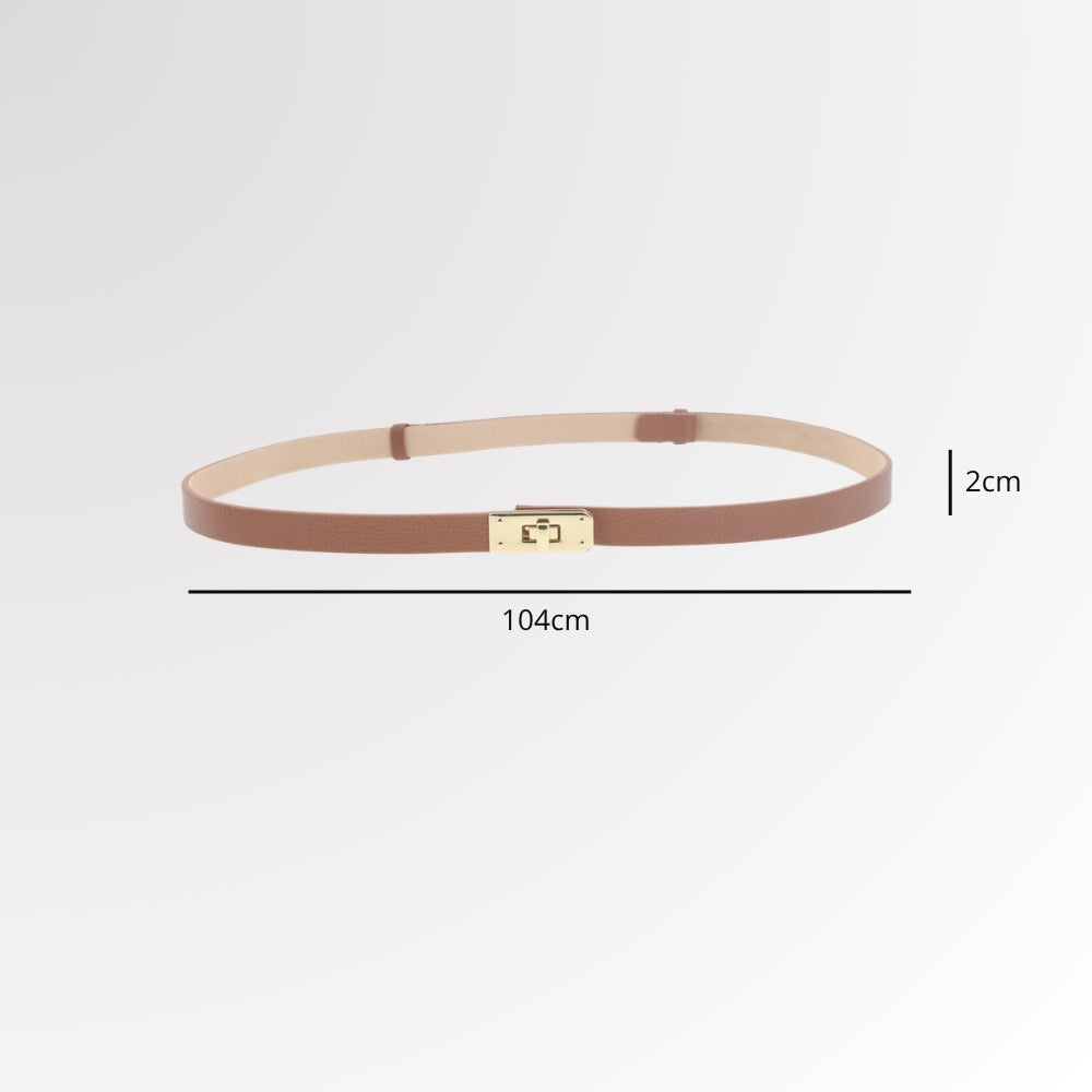 Cinto de Couro com Fecho Minimalista Caramelo