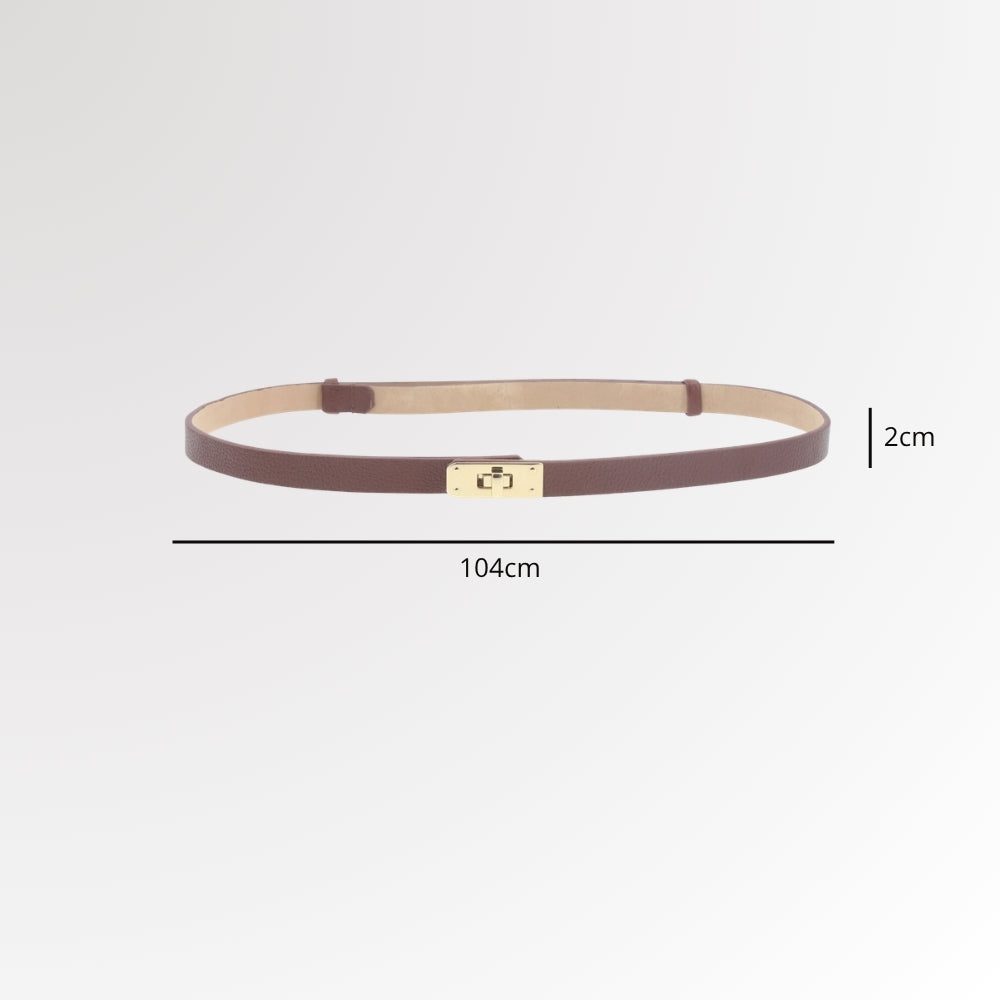 Cinto de Couro com Fecho Minimalista Marrom