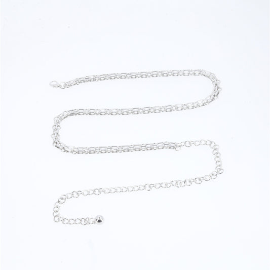 Cinto de Metal com Design de Corrente Prata
