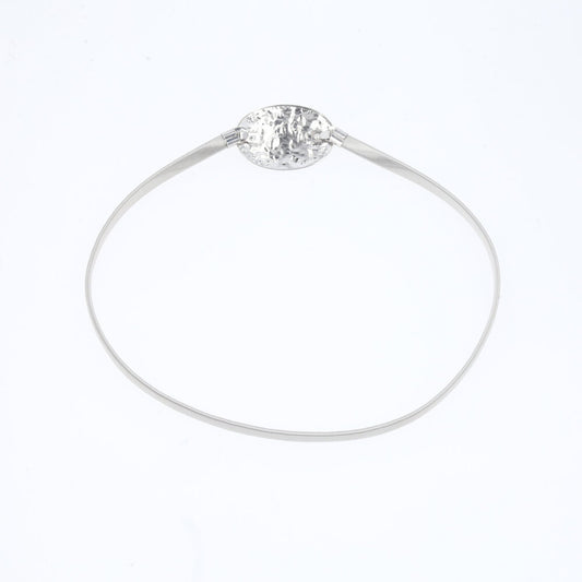 Cinto Metálico com Mola Elástica e Fivela Oval Prata