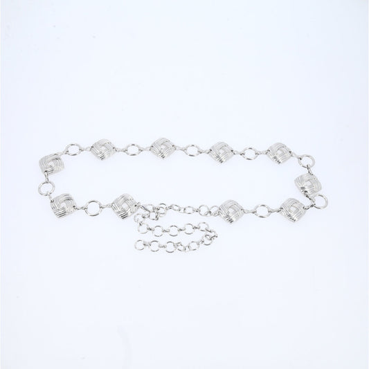 Cinto Feminino Corrente de Metal Prata
