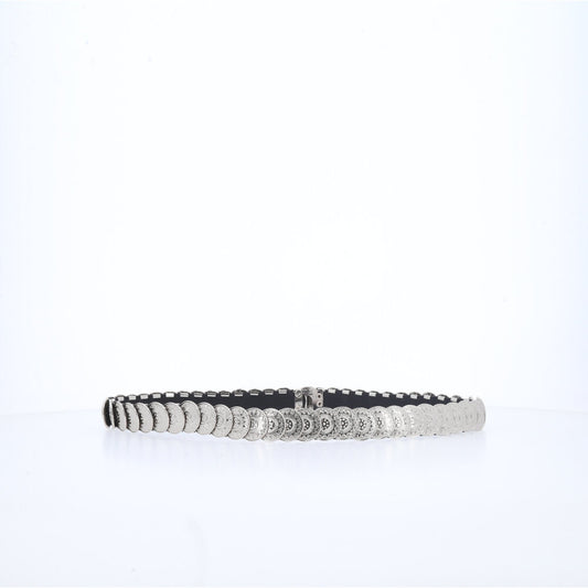 Cinto Feminino Moedas de Metal Prata