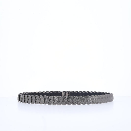 Cinto Feminino Moeda de Metal Preto