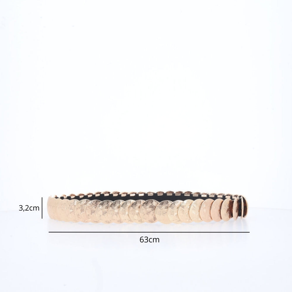 Cinto feminino Moedas de Metal Ouro