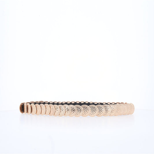 Cinto Feminino Moedas de Metal Ouro