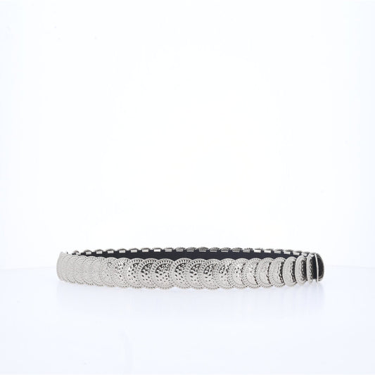 Cinto Feminino Moedas de Metal Prata