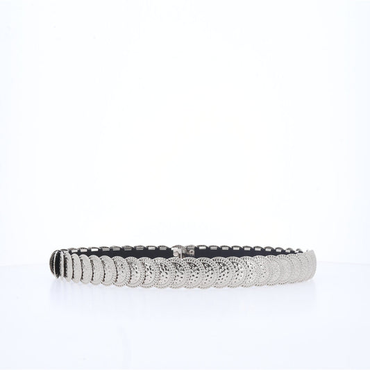 Cinto Feminino Moedas de Metal Prata