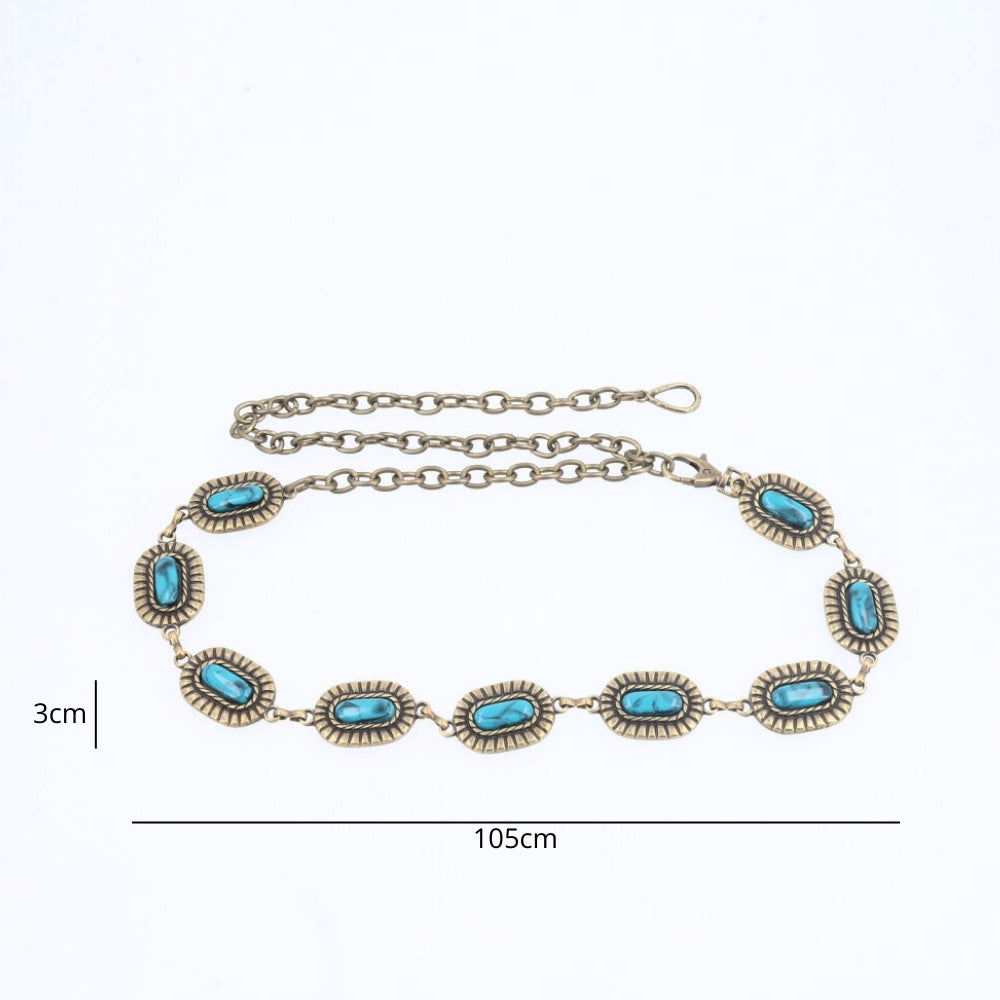 Cinto Feminino de Corrente Boho Ouro velho