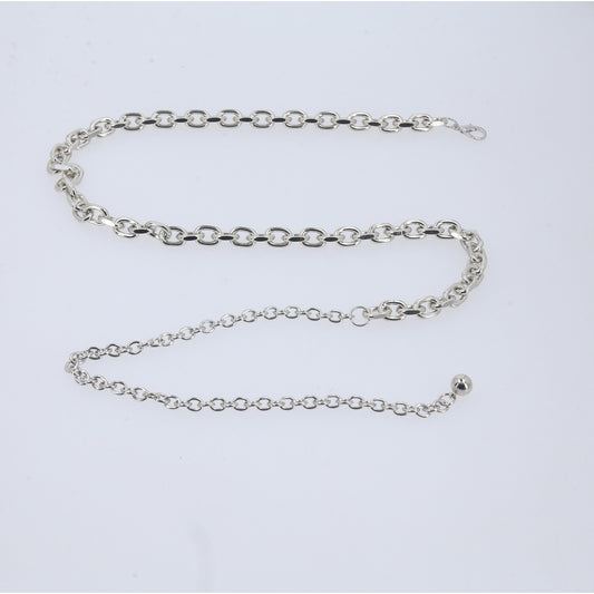 Cinto de Corrente Metalizada Prata