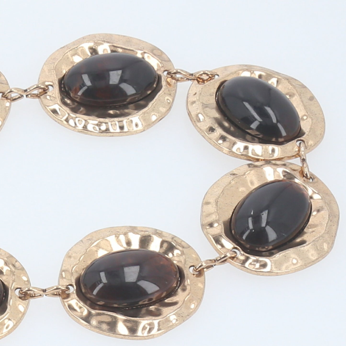 Cinto de Metal com Madrepérolas Marrom