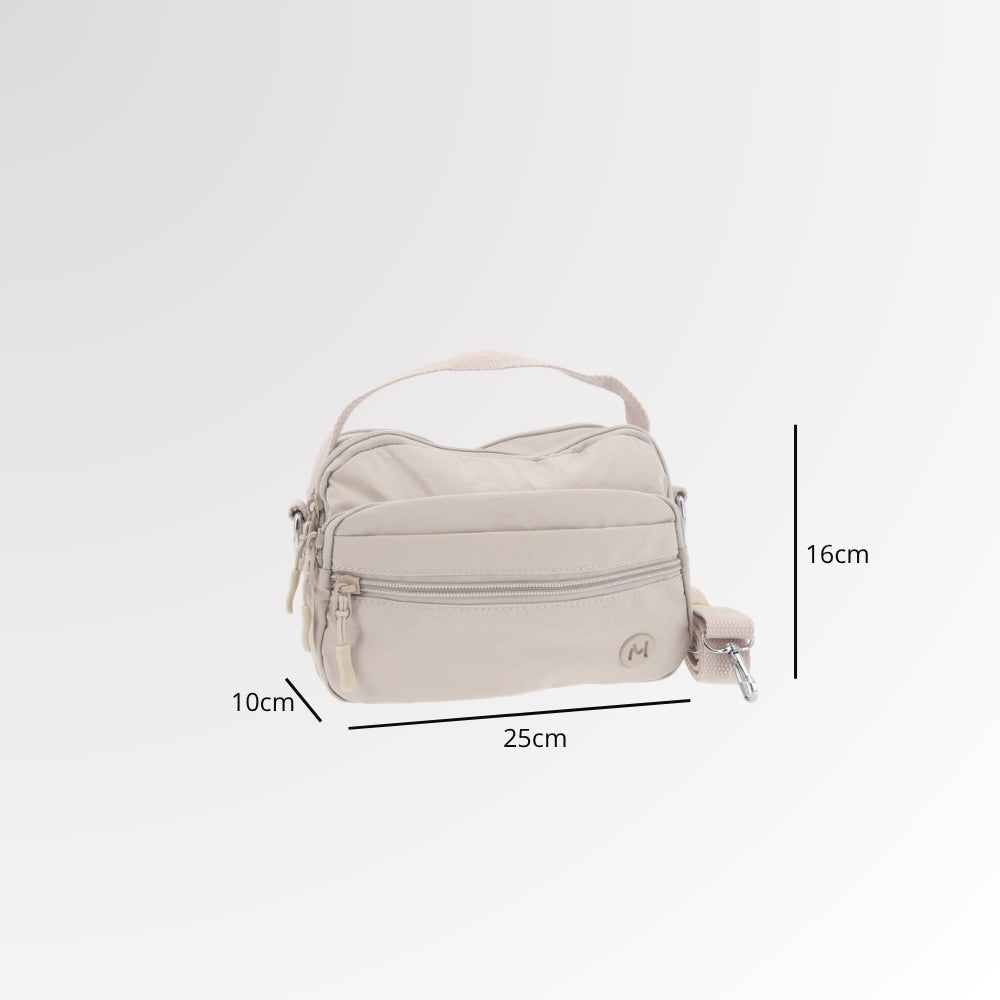 Bolsa Feminina Transversal em Nylon com Alça Regulável Marfim