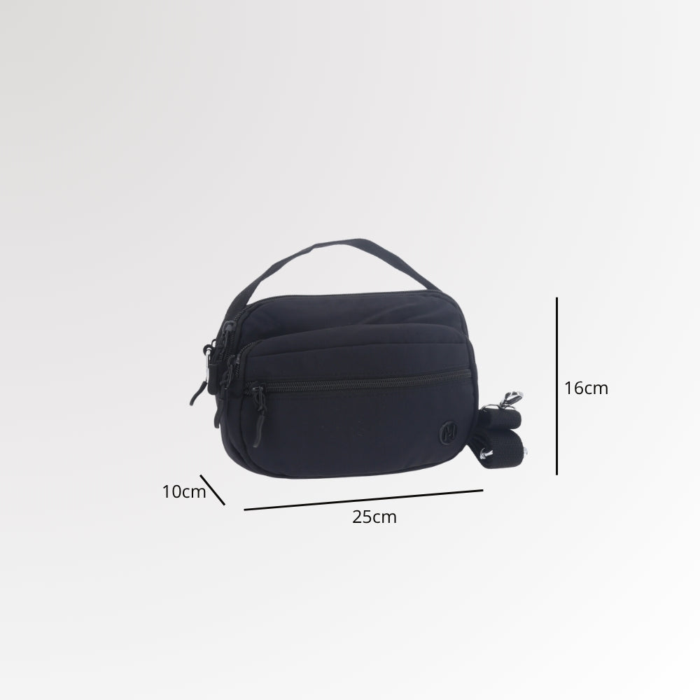 Bolsa Feminina Transversal em Nylon com Alça Regulável Preto