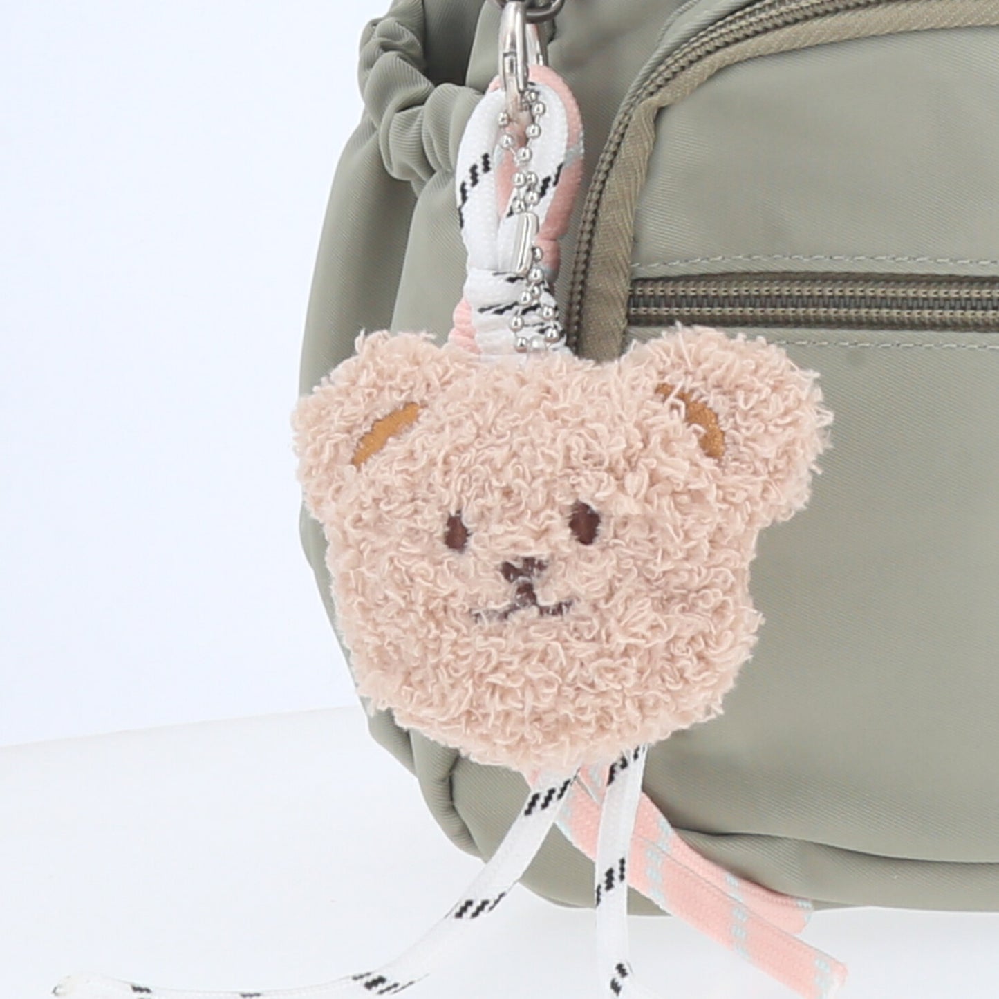 Bolsa Feminina Nylon Transversal com Bolsos e Zíper Verde claro