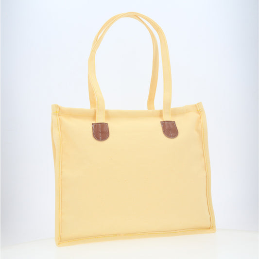 Bolsa Verão em Tecido com Alça de Ombro Fixa Amarelo
