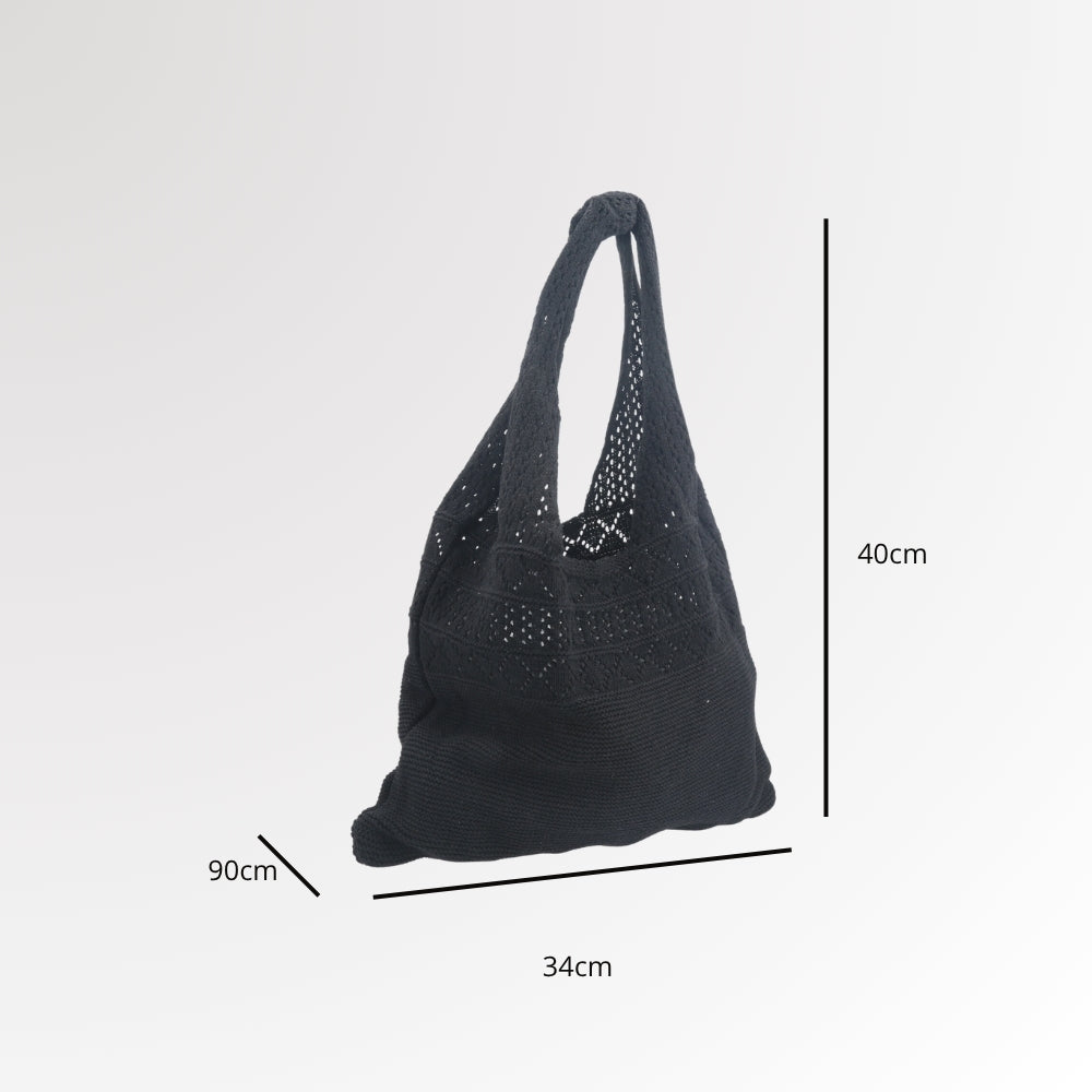 Bolsa Verão em Crochê com Desing Estilo Boho Preto