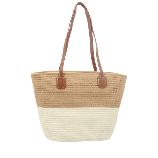 Bolsa de Praia Feminina Bicolor Modelo Tote Caramelo